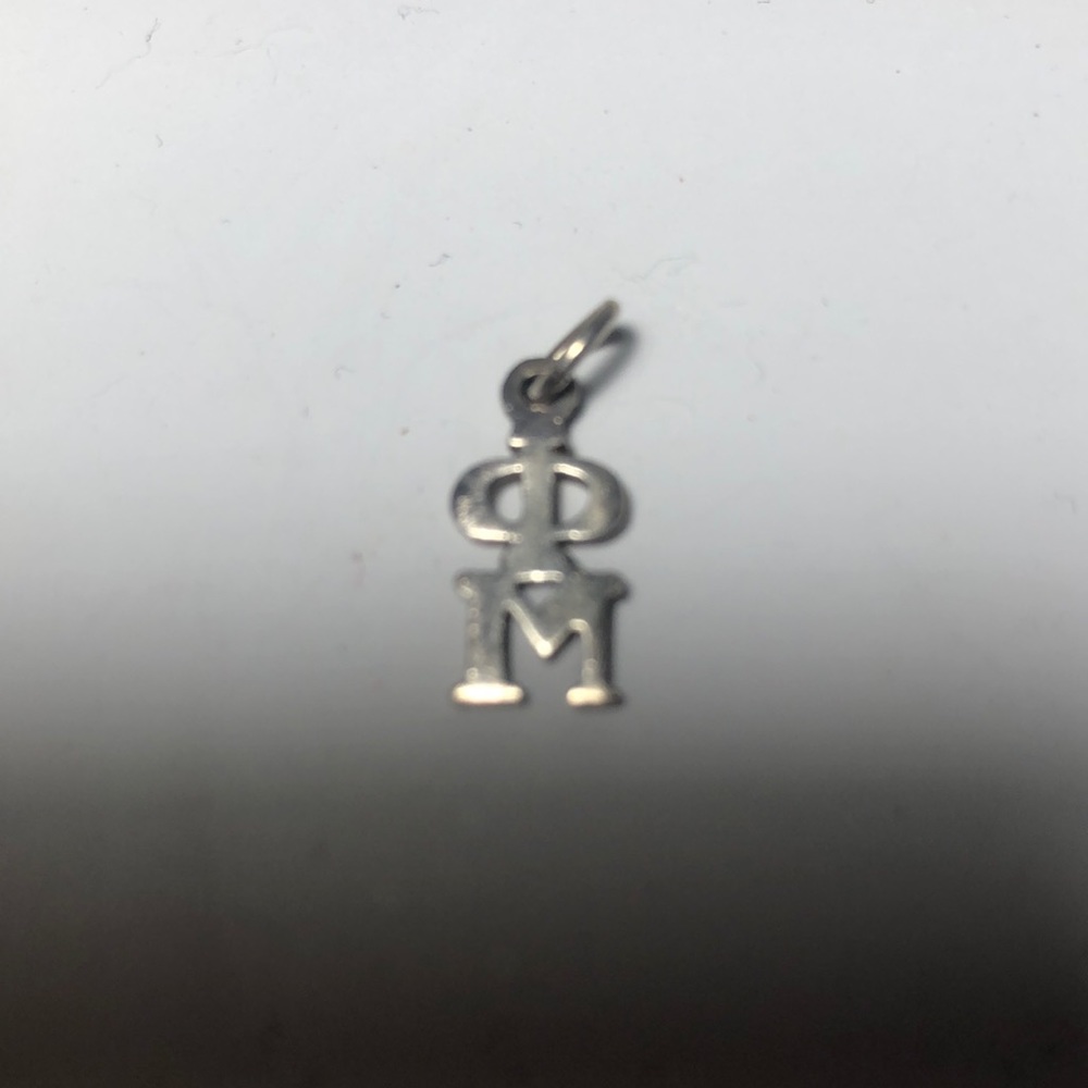 Phi Mu silver Lavaliere Charm